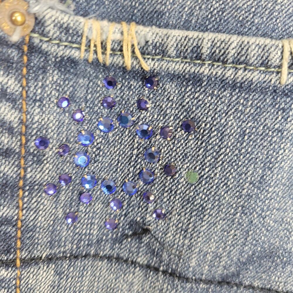 The Great China Wall Blue Boot Cut Jeans with Black Embroidery - Picture 5 of 10
